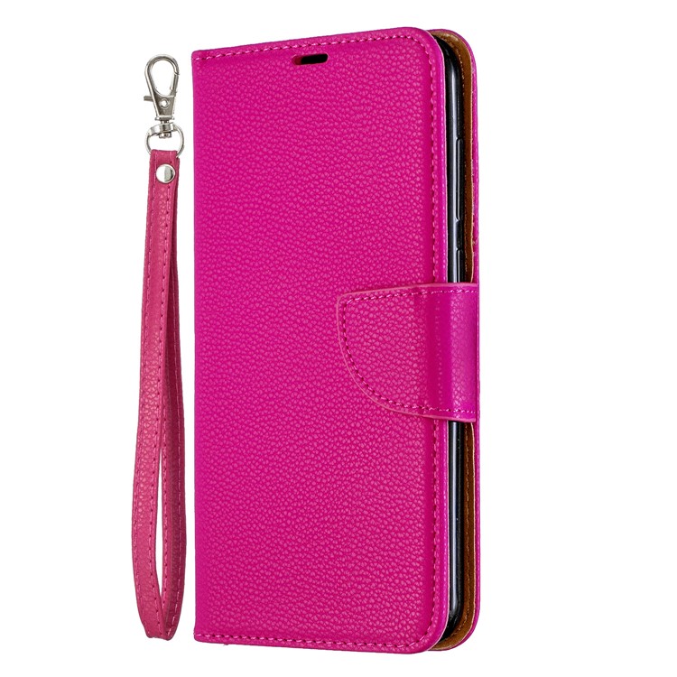 Pele De Lichia PU Couro Ficar Tampa Móvel Para Huawei Y7 (2019) / Y7 Primo (2019) - Rosa-2