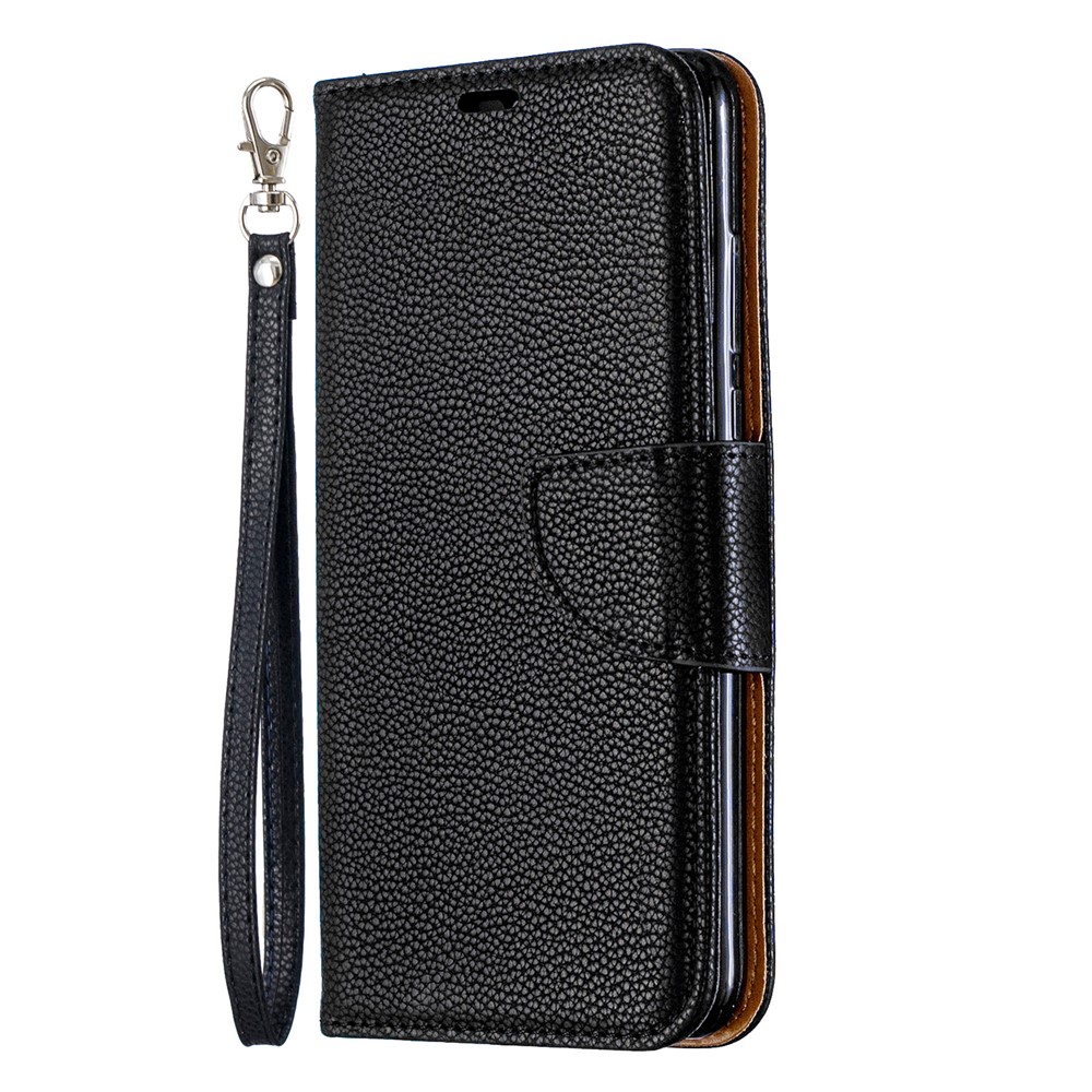 Litchi Skin PU Leather Stand Protection Shell for Huawei P30 Lite / nova 4e - Black-2