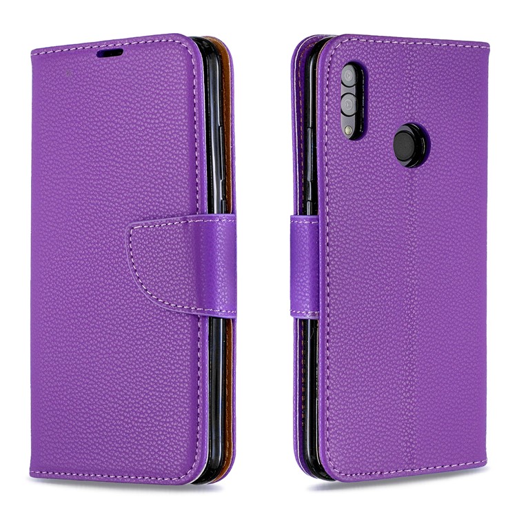 Litchi Skin Leather Wallet Protective Cover for Huawei P Smart (2019) / 10 Lite / Nova Lite 3 (Japan) - Purple-4