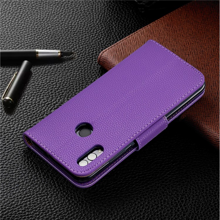 Litchi Skin Leather Wallet Protective Cover for Huawei P Smart (2019) / 10 Lite / Nova Lite 3 (Japan) - Purple-8