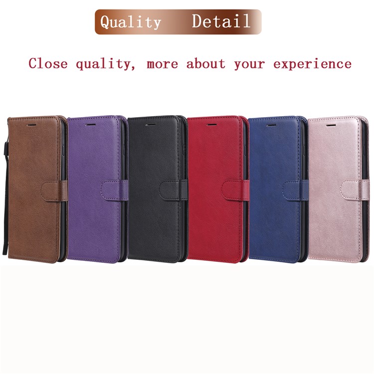 PU Leather Wallet Stand Protective Case with Strap for Huawei nova 4 - Black-11