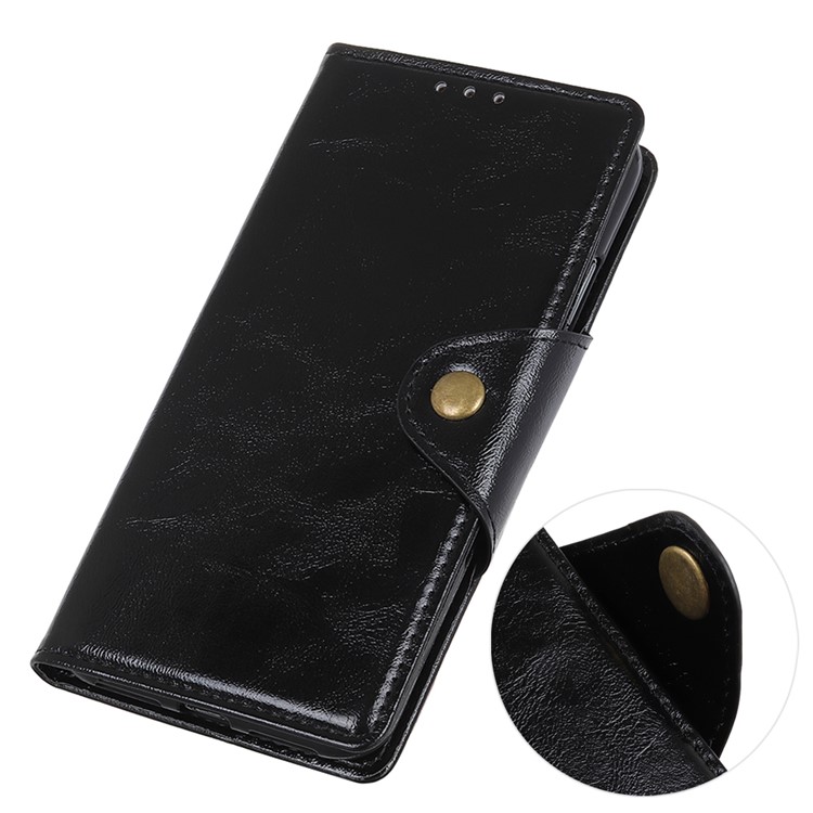 Textured PU Leather Wallet Stand Phone Case for Huawei Y5 (2019) - Black-5