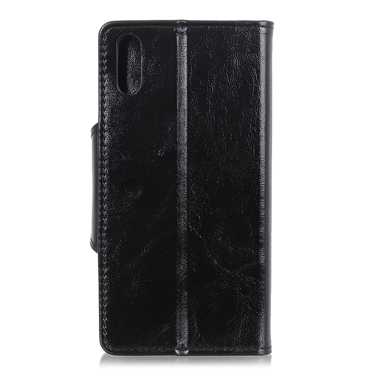 Textured PU Leather Wallet Stand Phone Case for Huawei Y5 (2019) - Black-8