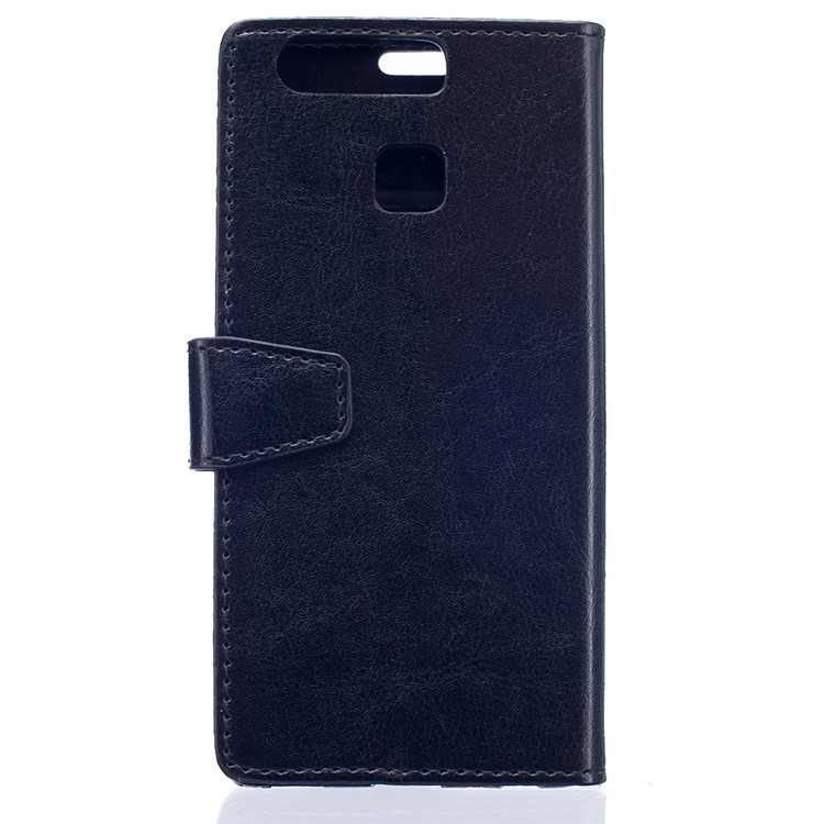 Crazy Horse Leather Wallet Case for Huawei P9 - Black-2