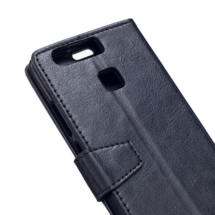 Crazy Horse Leather Wallet Case for Huawei P9 - Black-6