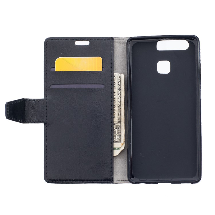 Crazy Horse Leather Wallet Case for Huawei P9 - Black-7