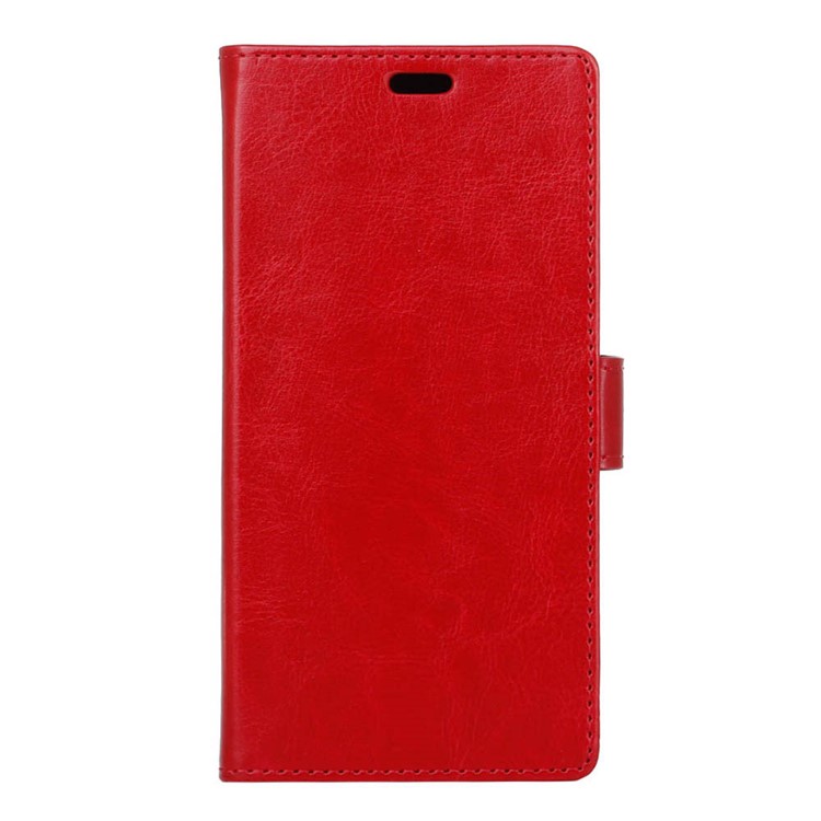 Crazy Horse Leather Wallet Cover Case for Huawei P9 - Red-1