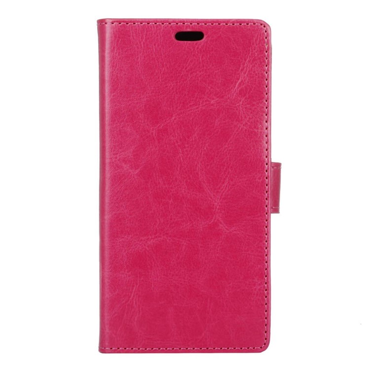 Crazy Horse Leather Wallet Case Cover for Huawei P9 - Rose-1