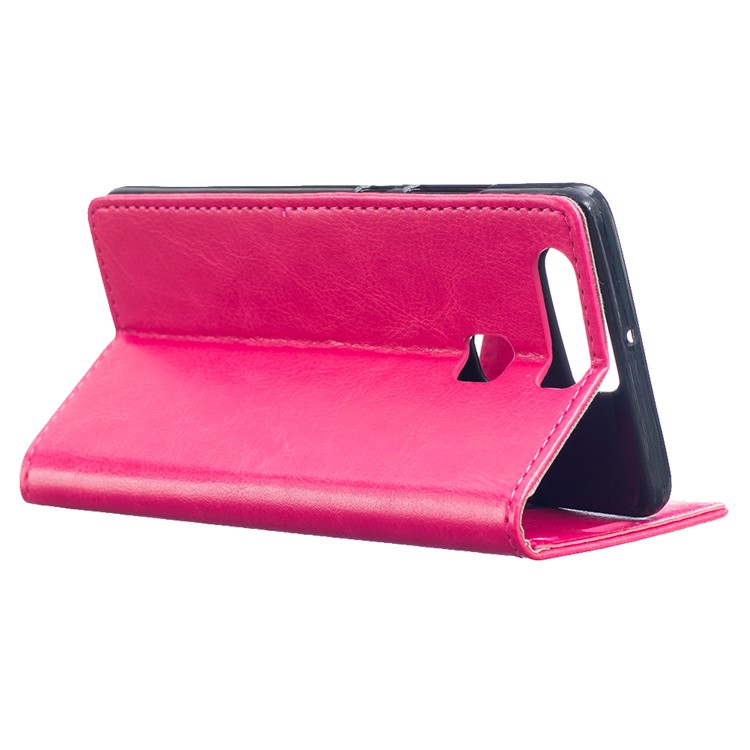 Crazy Horse Leather Wallet Case Cover for Huawei P9 - Rose-3