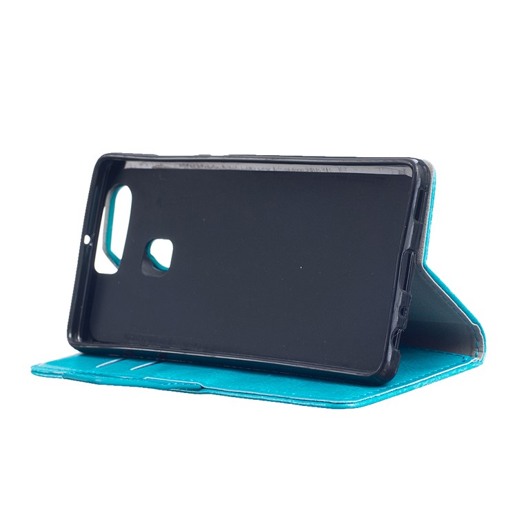 Crazy Horse PU Leather Wallet Case for Huawei P9 - Blue-5
