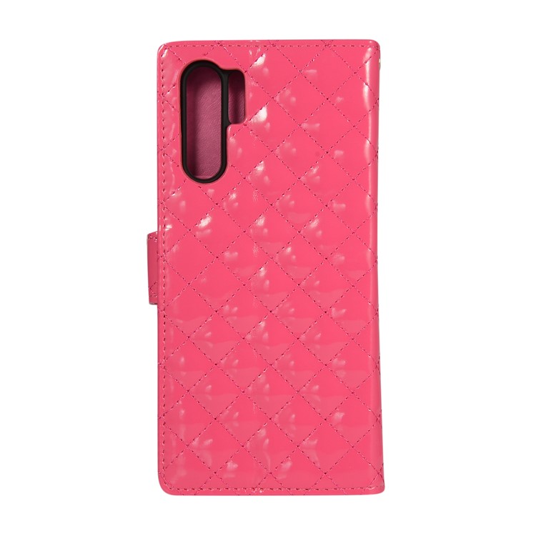 Glossy Stitching Grid Leather Wallet Stand Case for Huawei P30 Pro - Rose-3