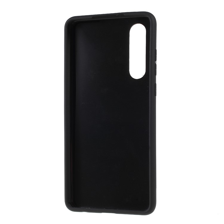 Business Card Slot PU Leather Coated TPU Mobile Phone Cover for Huawei P30 - Black-4