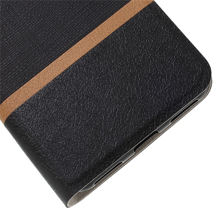 Cross Pattern Leather Card Holder Phone Cover (Built-in Steel Sheet) for Huawei Y6 (2019) - Black-4