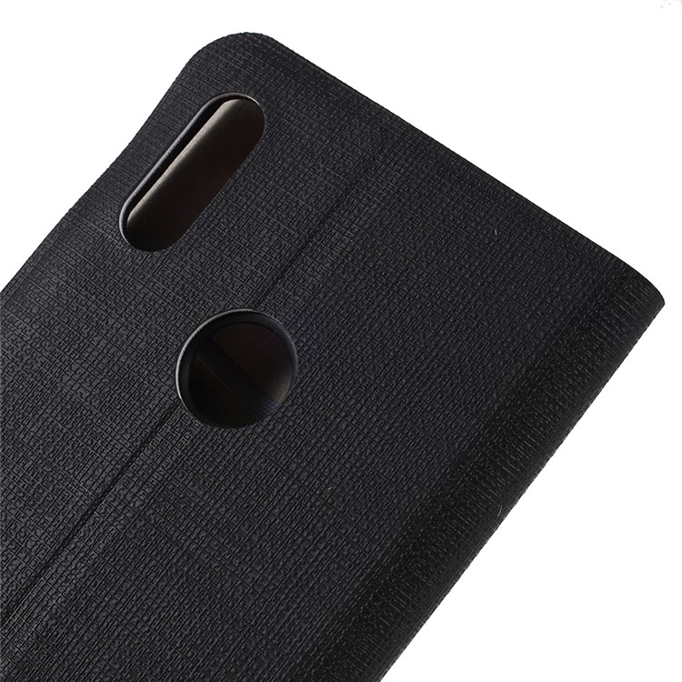 Cross Pattern Leather Card Holder Phone Cover (Built-in Steel Sheet) for Huawei Y6 (2019) - Black-5