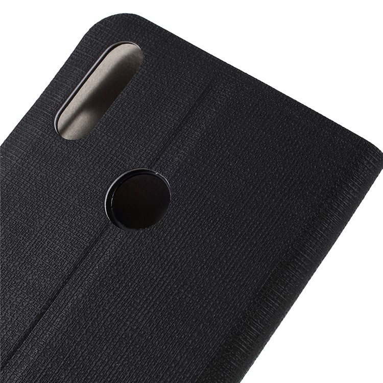 Cross Pattern Leather Card Holder Phone Cover (Built-in Steel Sheet) for Huawei Y7 (2019) - Black-5