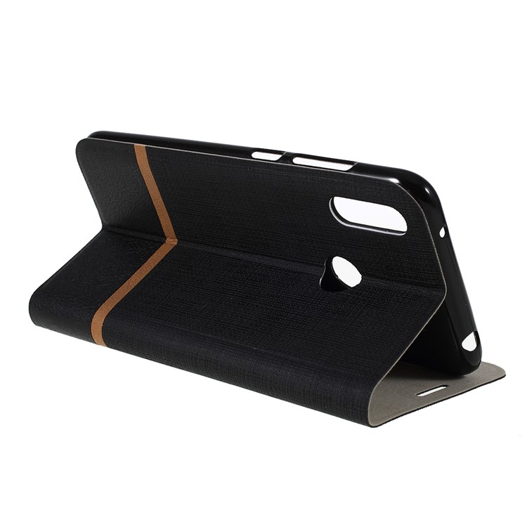 Cross Pattern Leather Card Holder Phone Cover (Built-in Steel Sheet) for Huawei Y7 (2019) - Black-7