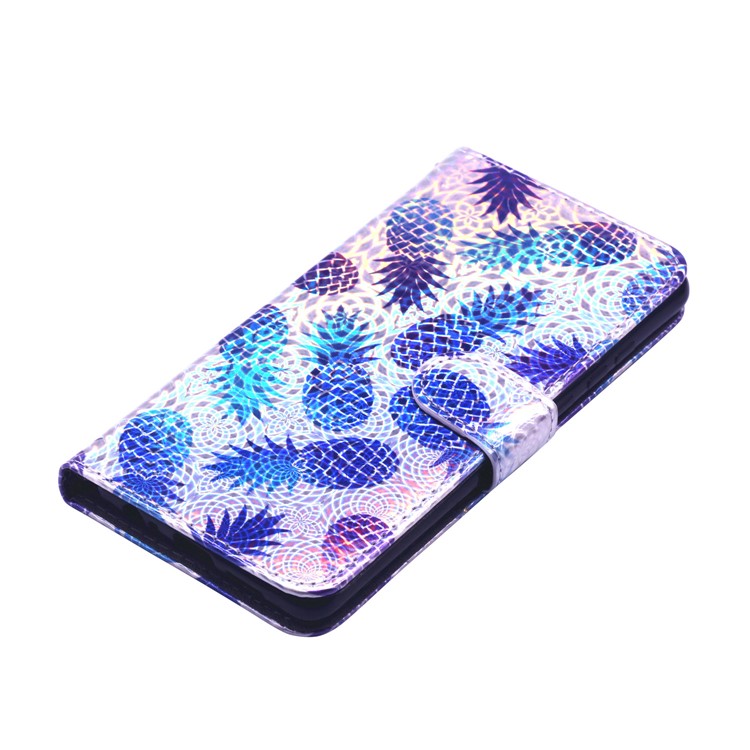 Laser Carving Pattern Printing Wallet Leather Case with Strap for Huawei P30 - Pineapple-5