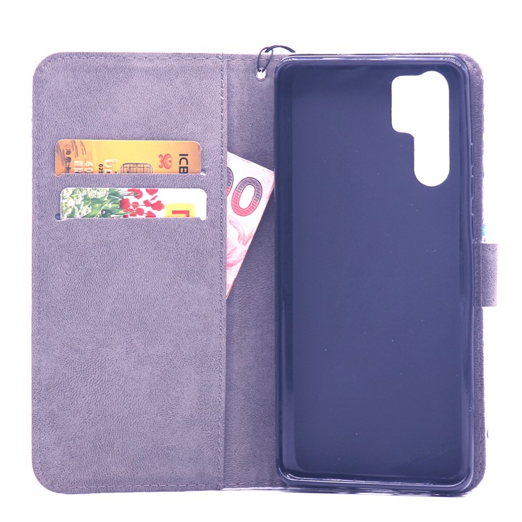 Laser Carving Pattern Printing Wallet Leather Stand Case with Strap for Huawei P30 Pro - Blue Butterfly-8