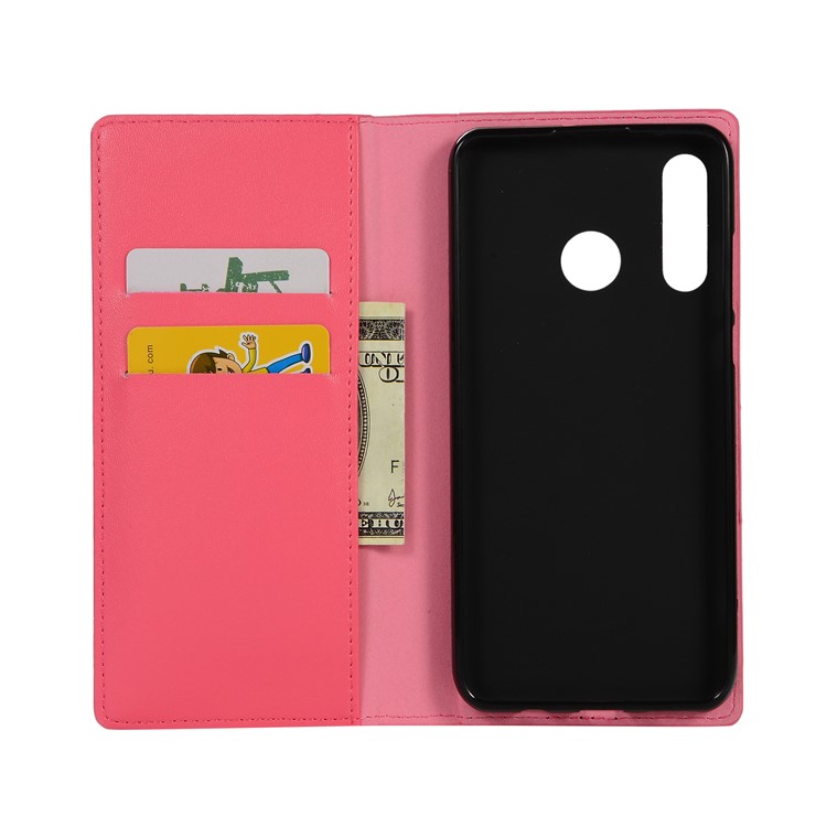 Genuine Leather Wallet Phone Case with Zipper Pocket for Huawei P30 Lite / nova 4e - Rose-4