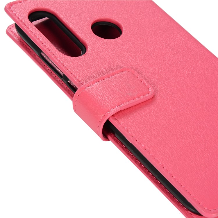 Genuine Leather Wallet Phone Case with Zipper Pocket for Huawei P30 Lite / nova 4e - Rose-8