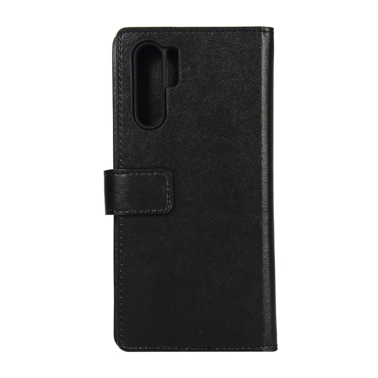 Genuine Leather Wallet Phone Case with Zipper Pocket for Huawei P30 Pro - Black-2