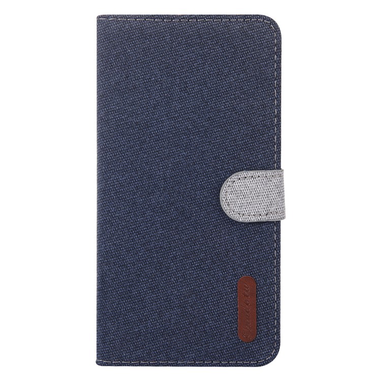 Linen Fabric PU Leather Card Storage Phone Case for Huawei P30 Lite / nova 4e - Dark Blue-3