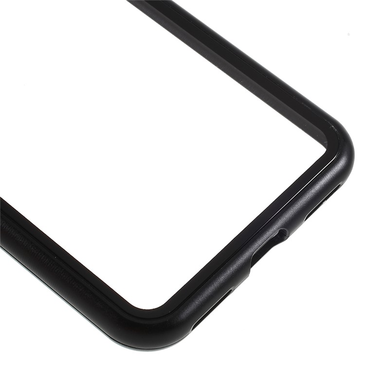 Detachable Magnetic Metal Frame + Tempered Glass Phone Case for Huawei Y6 Pro (2019)/Enjoy 9e - Transparent/Black-6