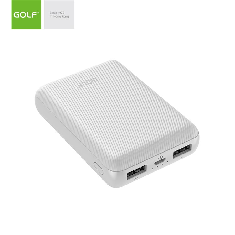 GOLF G42 10000mAh Dual USB Mini Power Bank with Indicator Light - White-1