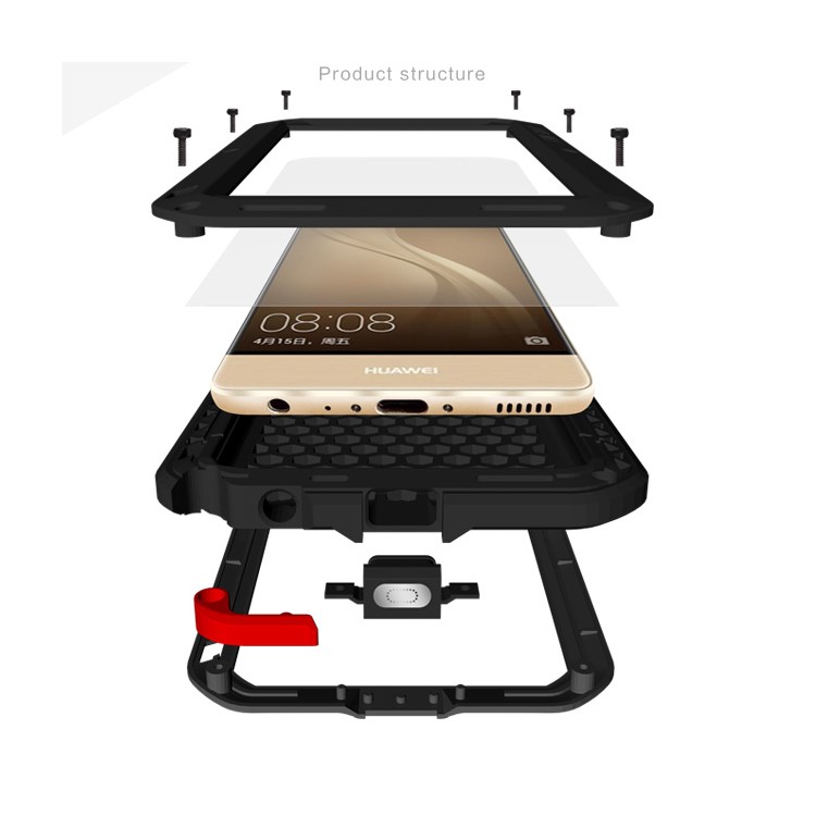 LOVE MEI for Huawei P9 Shockproof Dropproof Dustproof Protection Case - Black-7