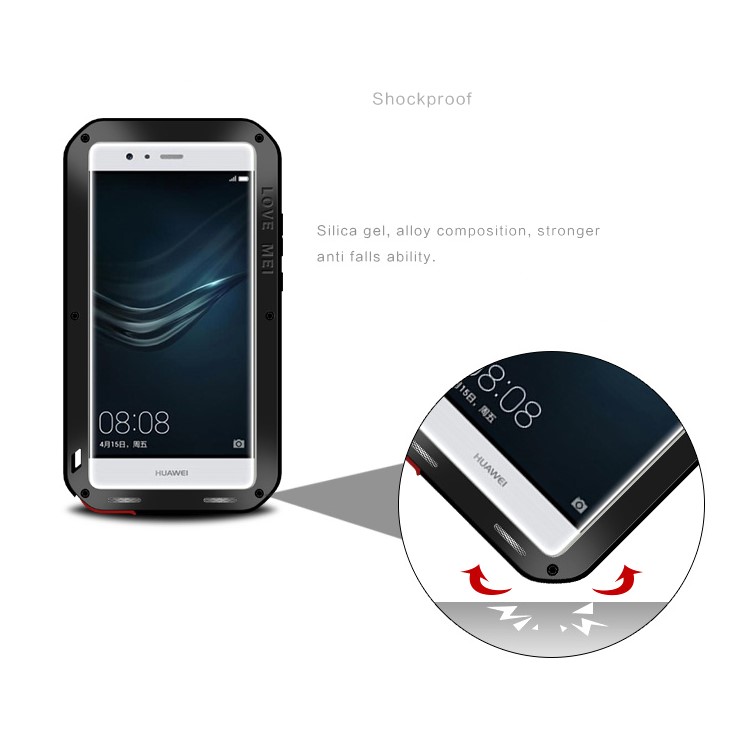 LOVE MEI for Huawei P9 Shockproof Dropproof Dustproof Protection Case - Black-9