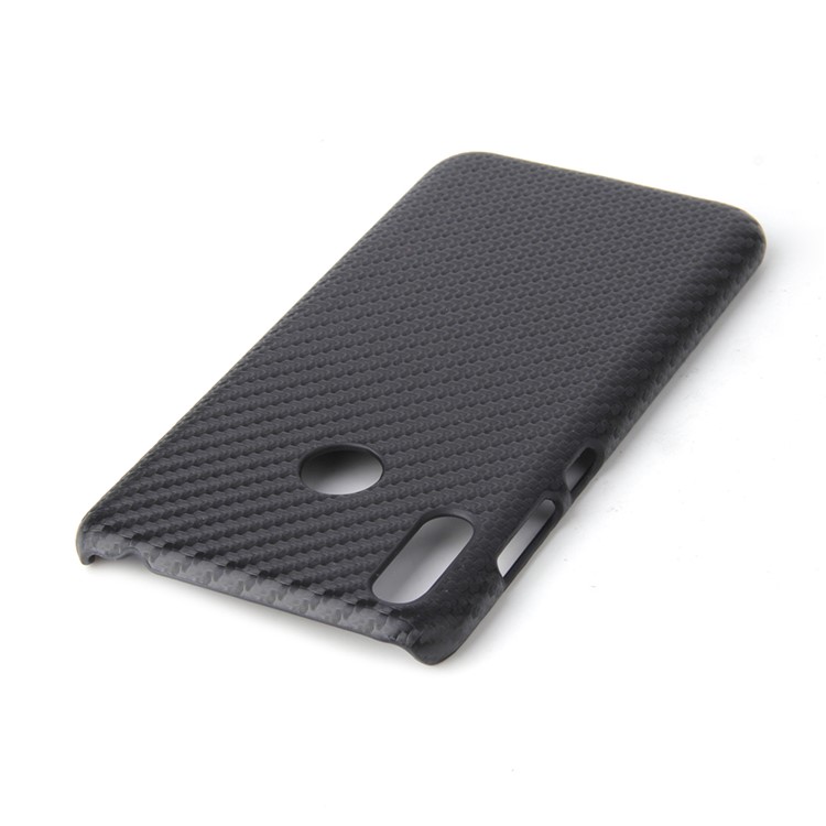 PU Leather Coated Hard Cover for Huawei Y6 (2019) - Carbon Fiber Texture-3