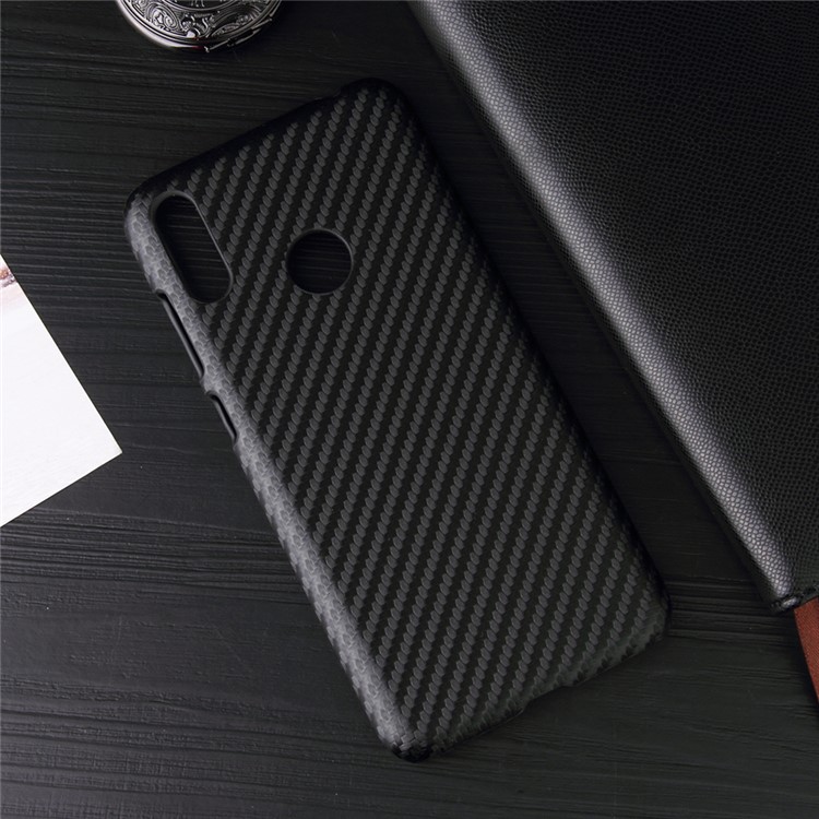 PU Leather Coated Hard Cover for Huawei Y6 (2019) - Carbon Fiber Texture-6