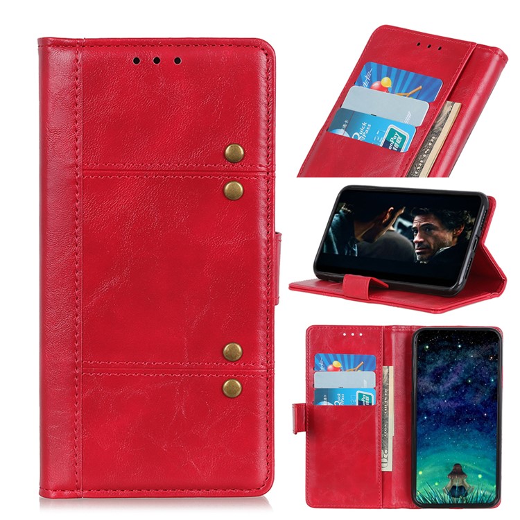 Rivet Decorated Leather Stand Wallet Cover for Huawei P Smart Plus 2019 / Enjoy 9S / nova 4 lite / Honor 10i - Red-1