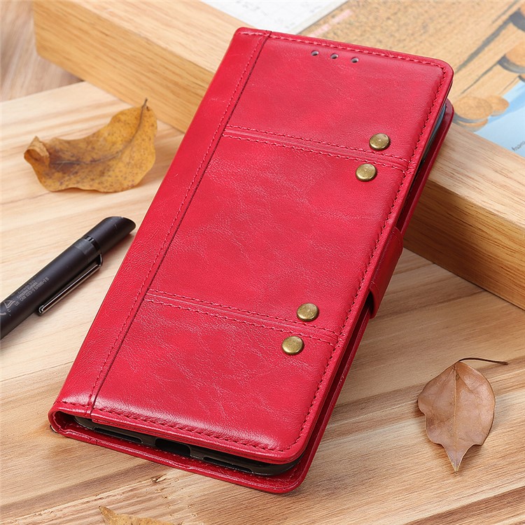 Rivet Decorated Leather Stand Wallet Cover for Huawei P Smart Plus 2019 / Enjoy 9S / nova 4 lite / Honor 10i - Red-11