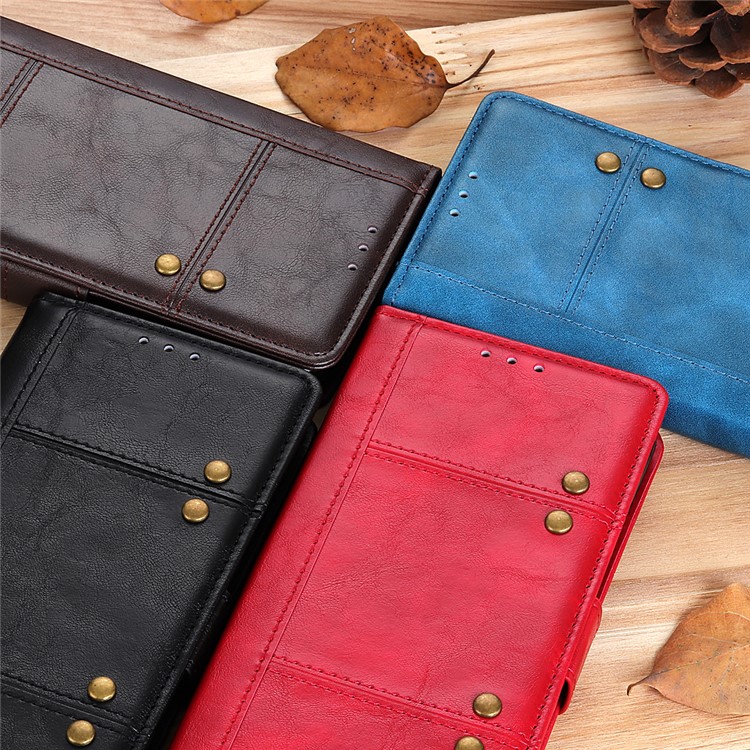 Rivet Decorated Leather Stand Wallet Cover for Huawei P Smart Plus 2019 / Enjoy 9S / nova 4 lite / Honor 10i - Red-12