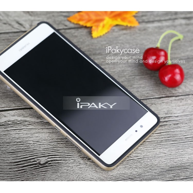 IPAKY 2-teilige PC Stoßstange + TPU Rückenschale Für Huawei P9 - Gold-3