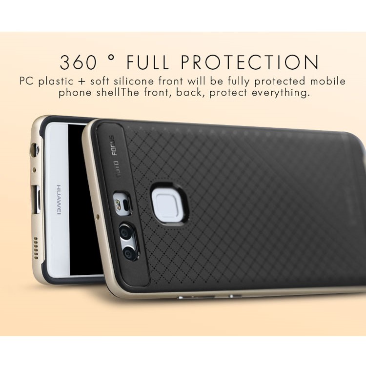 IPAKY 2-teilige PC Stoßstange + TPU Rückenschale Für Huawei P9 - Gold-5
