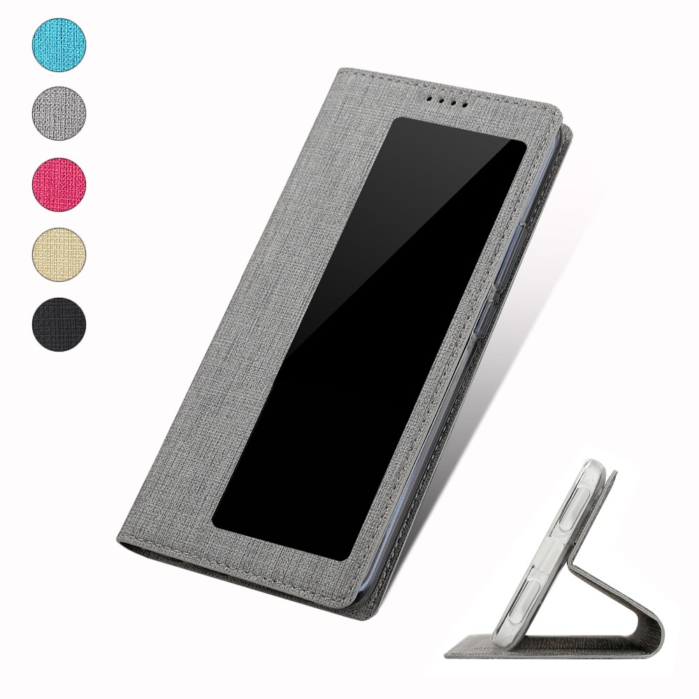 Couverture En Cuir De Téléphone De Secousse De Fenêtre De Texture De Fenêtre De DMX De VILI Avec La Fente De Carte Pour Le Huawei P30 Pro - Gris-12