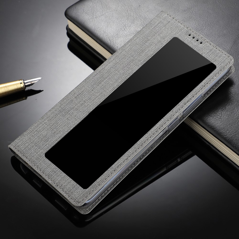 Couverture En Cuir De Téléphone De Secousse De Fenêtre De Texture De Fenêtre De DMX De VILI Avec La Fente De Carte Pour Le Huawei P30 Pro - Gris-16