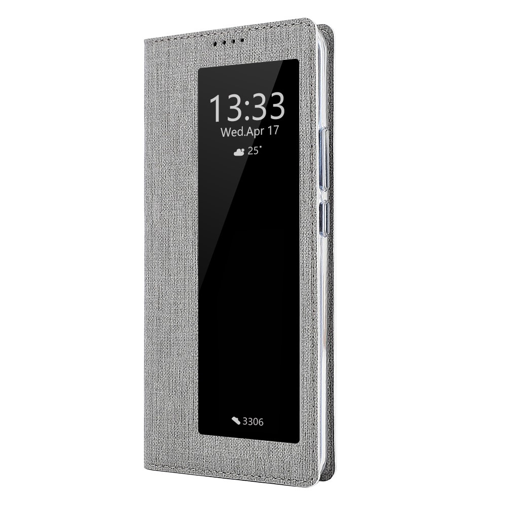 Couverture En Cuir De Téléphone De Secousse De Fenêtre De Texture De Fenêtre De DMX De VILI Avec La Fente De Carte Pour Le Huawei P30 Pro - Gris-2
