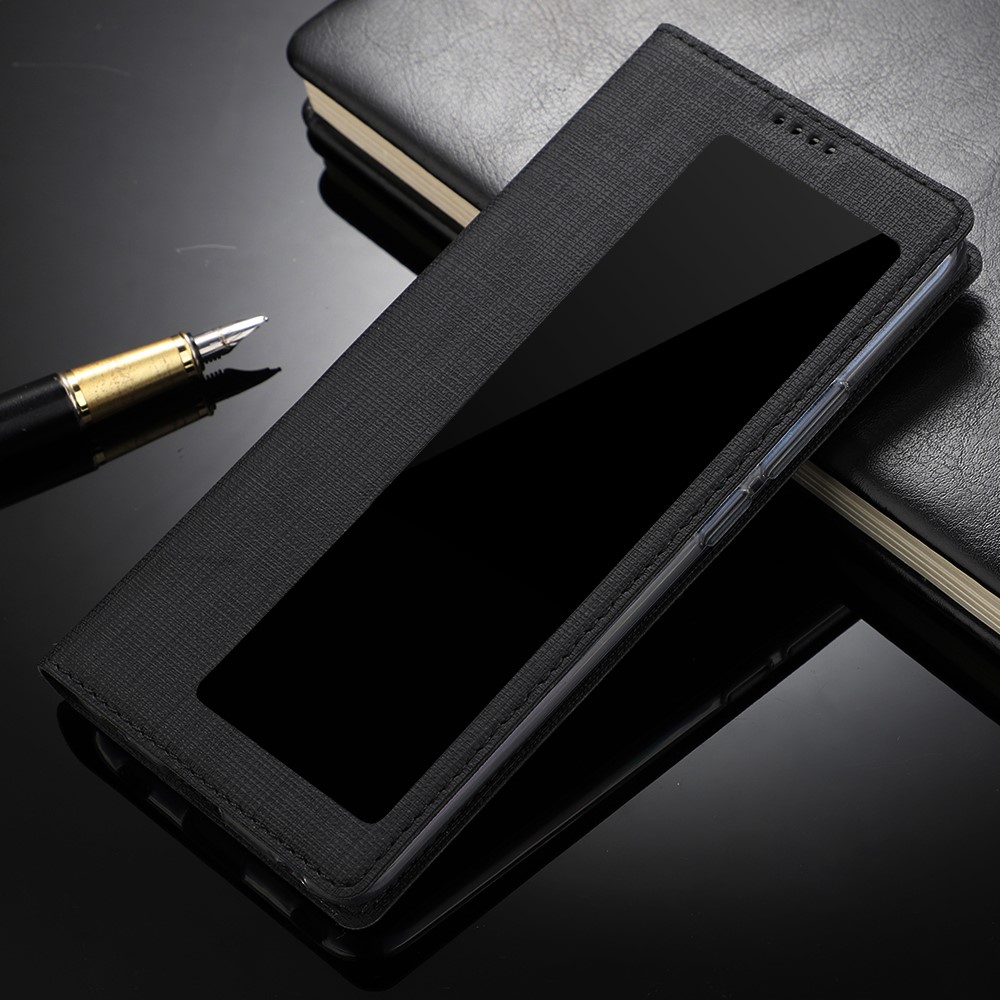 VILI DMX Folding Stand View Window Leather Phone Cover Case for Huawei P30 - Black-8