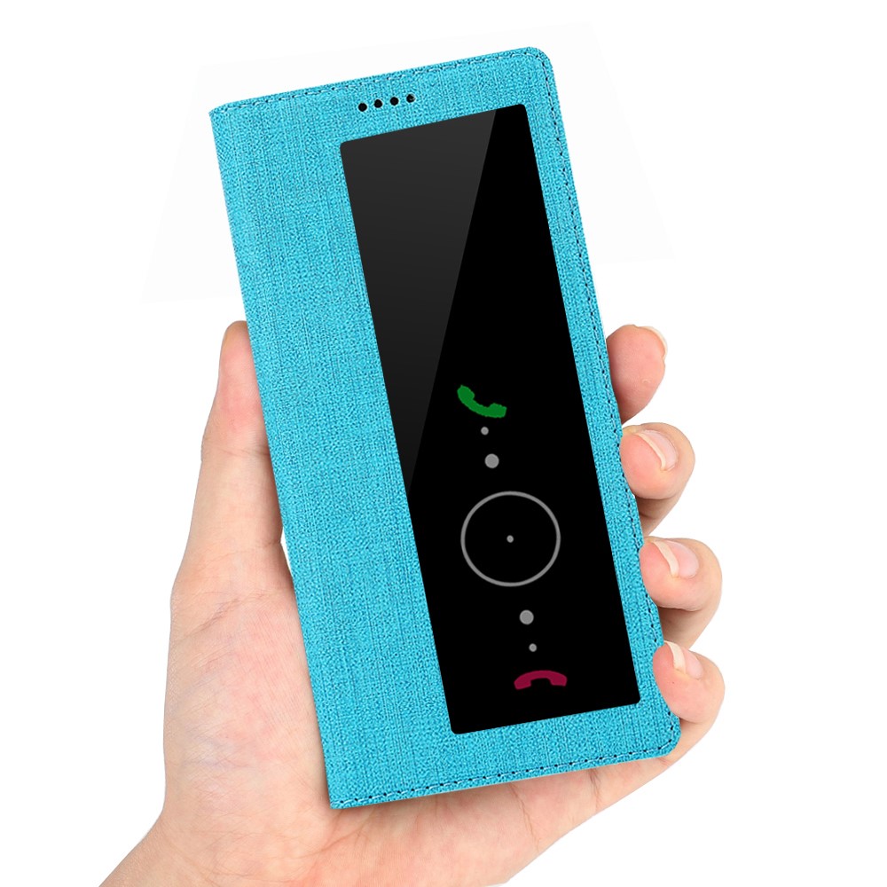VILI DMX Folding Stand View Window Leather Phone Cover Case for Huawei P30 - Blue-7