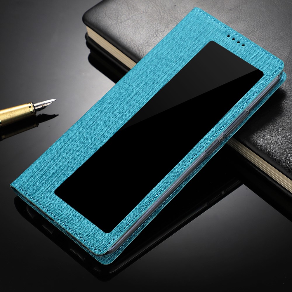 VILI DMX Folding Stand View Window Leather Phone Cover Case for Huawei P30 - Blue-8