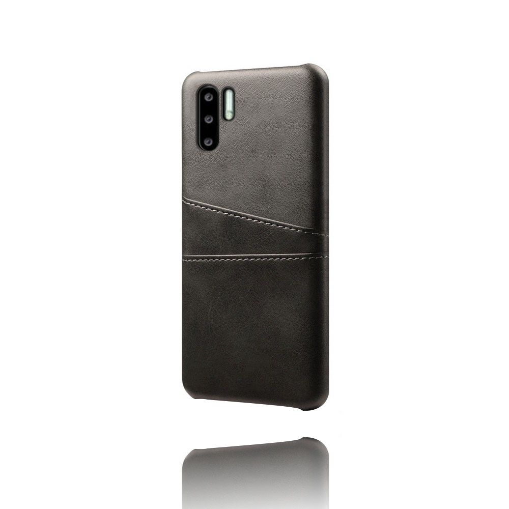 Double Card Slots PU Leather Coated PC Case for Huawei P30 Pro - Black-5