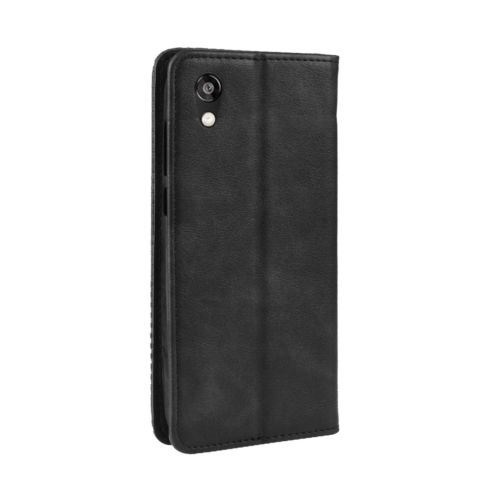 Estuche de Billetera de Cuero PU de Estilo Vintage de Estilo Autoabsorbido Para Huawei Honor 8s / Y5 (2019) - Negro