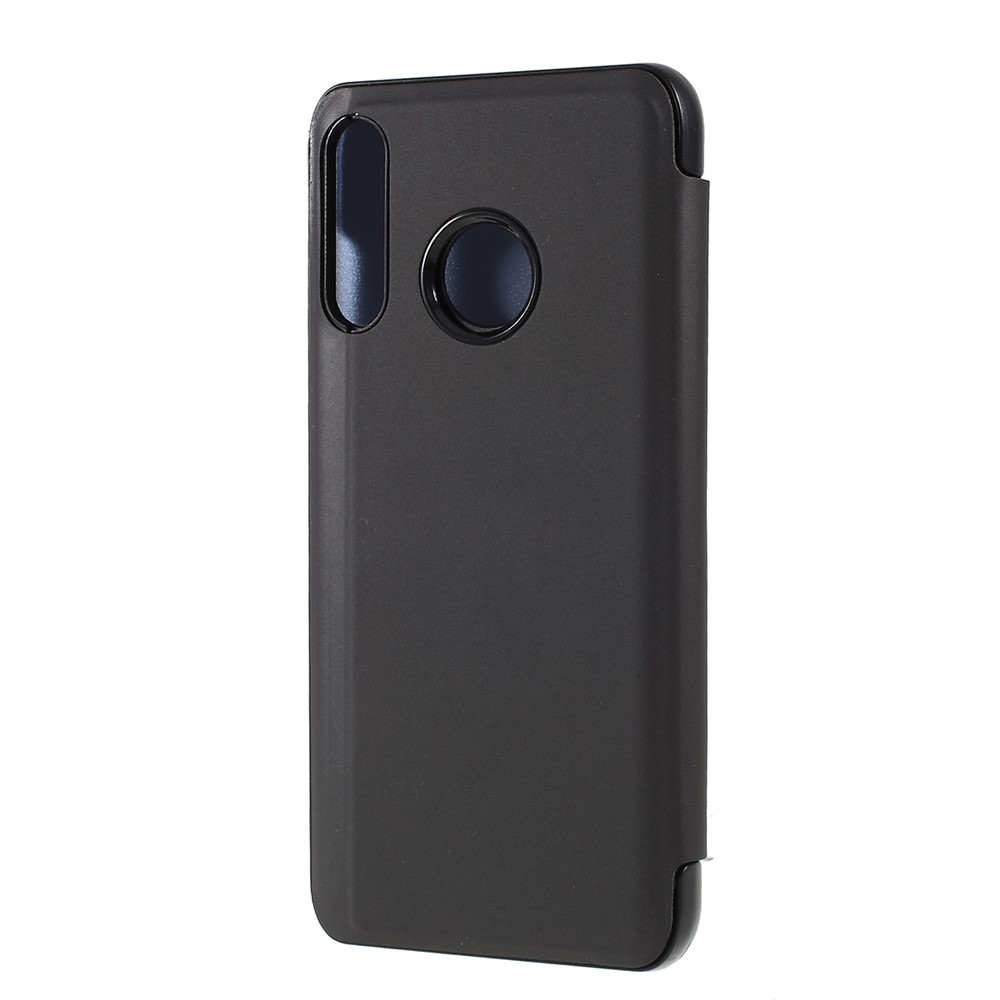 View Fenêtre Plaquée Miroir de Surface Case de Support en Cuir Pour Huawei P30 Lite / nova 4e - le Noir