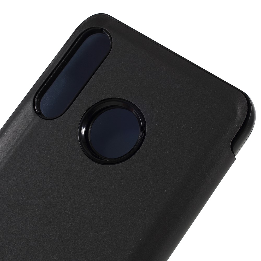 View Window Plated Mirror Surface Leather Stand Case for Huawei P30 Lite / nova 4e - Black-5