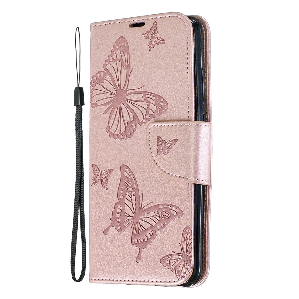 Für Huawei P Smart (2019) / Ehre 10 Lite PU Leder Impressum Schmetterlings-Handyhülle - Rosa-2