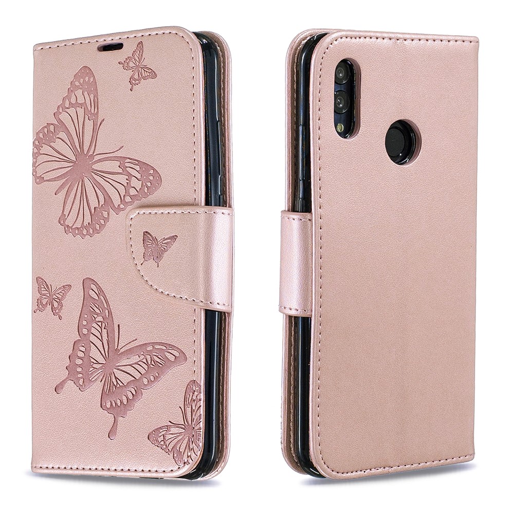 Für Huawei P Smart (2019) / Ehre 10 Lite PU Leder Impressum Schmetterlings-Handyhülle - Rosa-4