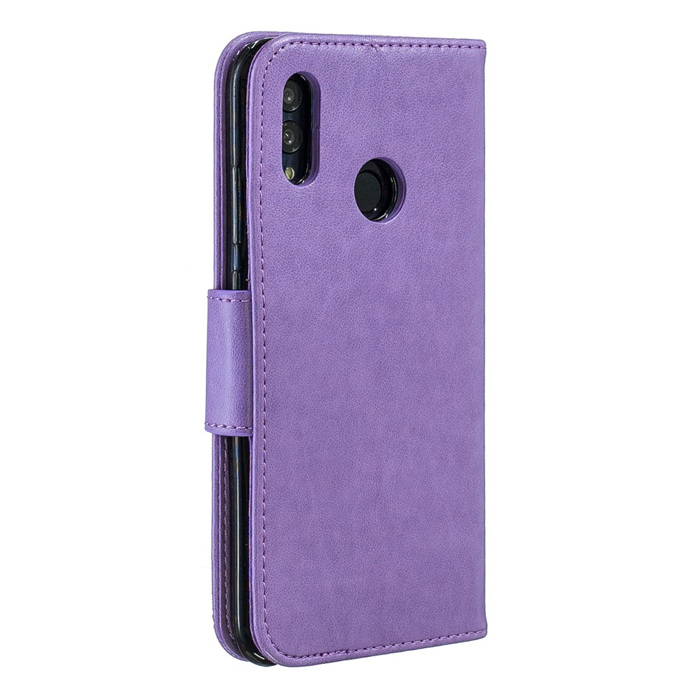 Para Huawei P Inteligente (2019) / Honra 10 Lite PU Couro Impressão Borboletas Caso De Telefone - Roxa-3